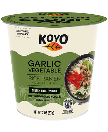 Garlic Vegetable Rice Ramen Noodle Soup
